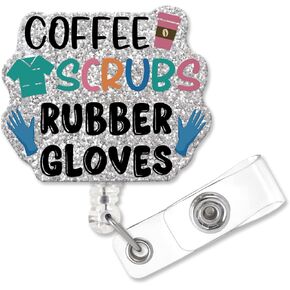 ZBBFSSCB Correctional Nurse Funny Glitter Badge Scroll Retractable, Cute Badge Holder for Doctor, Christmas Birthday Graduation Gift