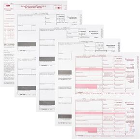 1099 MISC Forms 2024, 4 Part Laser Tax Forms Kit for 25 Individuals - Designed for QuickBooks and Accounting Software 1099 Misc 2024