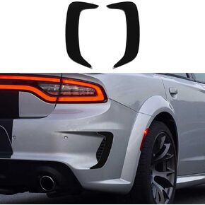 JWWY Front Door Side Fender Scoops Fin Vents Door Blade Trim Cover Fit for 2011-2024 Dodge Charger Exterior Accessories Carbon Fiber 2pcs