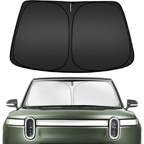 ARISMOTOR Windshield Sun Shade for Rivian R1S 2022-2024, Custom Fit Foldable Front Window Sunshade Sun Visor Protector, Block UV Rays Keep Your Car Cooler