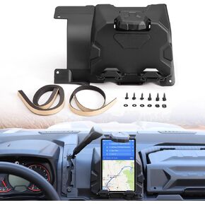 A & UTV PRO Defender Electric Device Tablet Holder, GPS Mount Phone Holder with Storage Box Organizer Tray for Can-Am Defender HD5 HD8 HD10 2016-2023 Accessories, 1PC