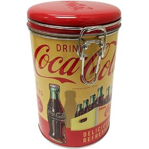 Distress Printed - Coca Cola Round Lock Top Lid with Clasp and Lock