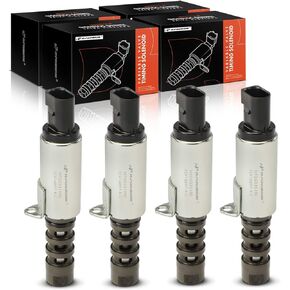 A-Premium 4-PC Engine Variable Valve Timing (VVT) Solenoid Compatible with Volkswagen Jetta, Passat, Golf, Beetle, Touareg, Rabbit & Audi A4, A4 Quattro, Q7, A6, A6 Quattro, A8 Quattro, R8, RS4, RS5