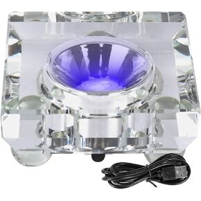 LED Crystal Light Base Multicolor Illuminated Display Base Lamp Holder,3" Auto Flashing Pedestal Show Stand Lighted Display Plate for 3D Glass Art Glass Art Figurines (Octagon)