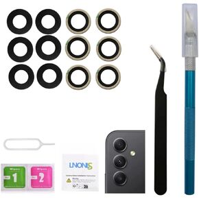 2 Pack A54 Back Rear Camera Glass Lens Replacement for Samsung Galaxy A54 5G SM-A546B with Adhesive Preinstalled and Repair Toolkit