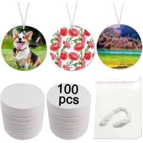 100 pcs sublimation air fresheners blanks Sublimation Blanks Products DIY Air Freshener for Car and Home Hanging Decoration Sublimation car freshener blanks （round） in Kuwait
