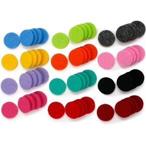 22mm Replacement Refill Pads(60PCS) for 30mm Stainless Steel Essential Oil Diffuser Necklace Pendant Locket Car Diffuser-12 Colors, 6/7 Inch Diameter