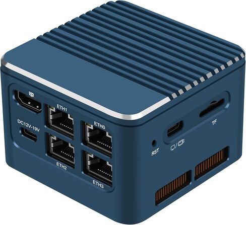 MR-M1 كمبيوتر صغير N100 DDR5 4C/4T، 16 جيجابايت LPDDR5 512 جيجابايت NVMe SSD، كمبيوتر صغير للجيب 4K شاشة مزدوجة Win11، 4 LAN 2.5 جيجا بايت، كمبيوتر مكتبي صغير منخفض الطاقة، HTPC in Kuwait