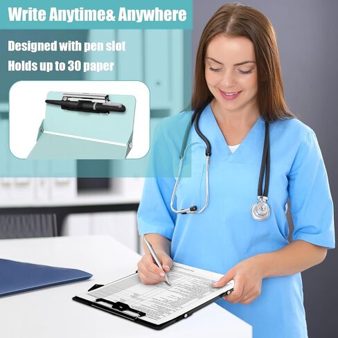 حافظة للتمريض قابلة للطي، حافظة للممرضات 3 طبقات من الألومنيوم مع أوراق غش للطبعة الطبية للتمريض، حافظة للتمريض قابلة للطي مع مشبك منخفض المستوى، حافظة جيب للطلاب/الممرضات/الأطباء، أرجواني in Kuwait