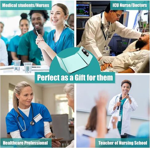 حافظة للتمريض قابلة للطي، حافظة للممرضات 3 طبقات من الألومنيوم مع أوراق غش للطبعة الطبية للتمريض، حافظة للتمريض قابلة للطي مع مشبك منخفض المستوى، حافظة جيب للطلاب/الممرضات/الأطباء، أرجواني in Kuwait