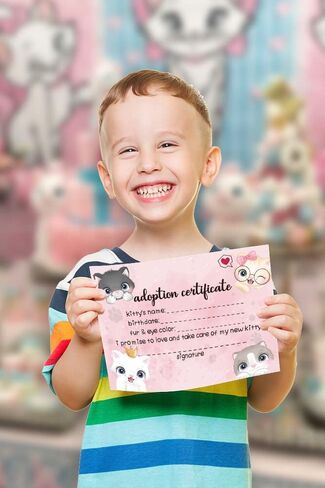 1 تبني علامة كيتي و10 مجموعة شهادات تبني كيتي، تبني حفلة، حفلة عيد ميلاد للأطفال، حفلات الفصل الدراسي/040B in Kuwait