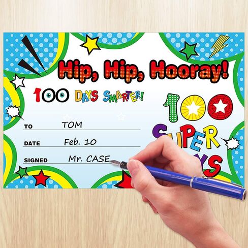 100th Day of School Certificate of Award 30Pcs with Stickers for School Kindergarten Party in Saudi Arabia