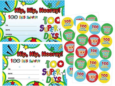 100th Day of School Certificate of Award 30Pcs with Stickers for School Kindergarten Party in Saudi Arabia