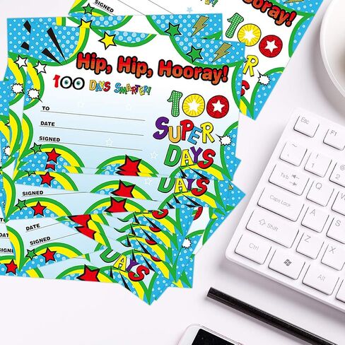 100th Day of School Certificate of Award 30Pcs with Stickers for School Kindergarten Party in Saudi Arabia