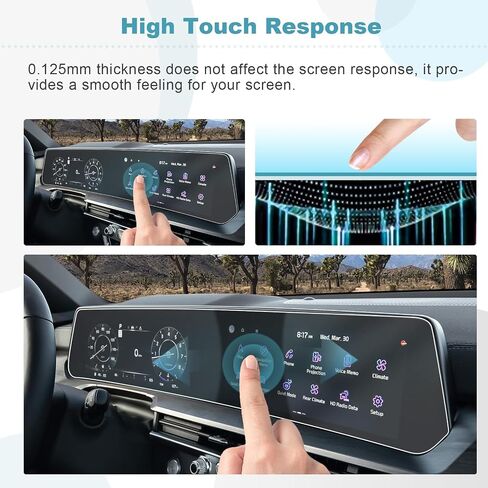 واقي شاشة CDEFG for 2023 2024 Telluride 12.3 بوصة متوافق مع 2023 2024 Kia ​​Telluride SX Prestige X-Line X-Pro EX LX S واقي شاشة من رقائق الملاحة وراديو شاشة تعمل باللمس 2023 2024 ملحقات Telluride، قطعتان in Saudi Arabia