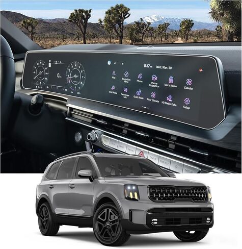 واقي شاشة CDEFG for 2023 2024 Telluride 12.3 بوصة متوافق مع 2023 2024 Kia ​​Telluride SX Prestige X-Line X-Pro EX LX S واقي شاشة من رقائق الملاحة وراديو شاشة تعمل باللمس 2023 2024 ملحقات Telluride، قطعتان in Saudi Arabia