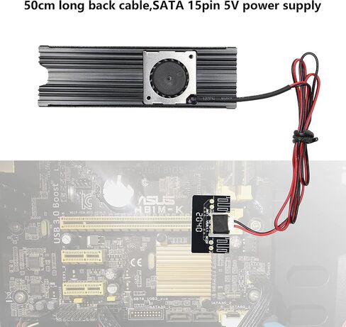 XMSJSIY M.2 SSD مبرد تبريد SATA 15pin مروحة على الوجهين تبديد المبرد لـ M2 NVME SATA 2230 2242 2260 2280 PCIE SSD in Saudi Arabia