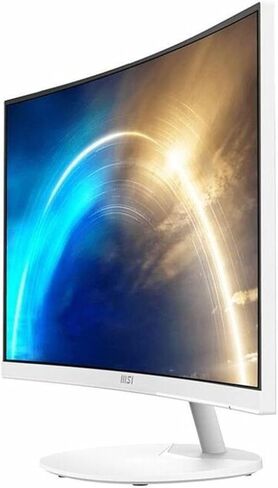 شاشة كمبيوتر MSI PRO MP271CAW مقاس 27 بوصة منحنية VA 1920 x 1080 (FHD)، 75 هرتز، مزامنة مجانية، HDMI، منفذ DisplayPort، قابل للتركيب على VESA، قابلة للإمالة، مكبر صوت، 1 مللي ثانية، أبيض in Saudi Arabia