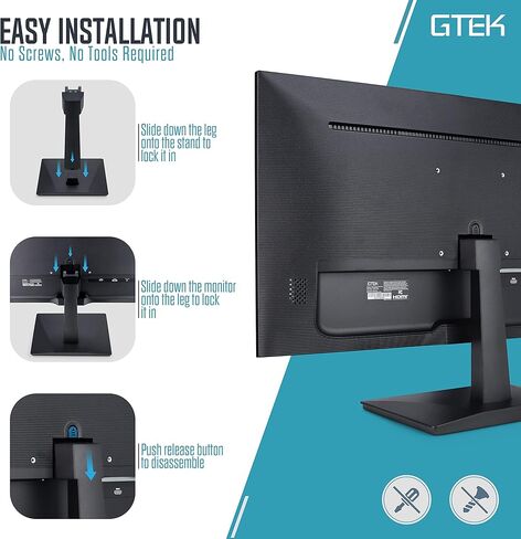 شاشة كمبيوتر 24 بوصة 75 هرتز بدون إطار، شاشة LED FHD 1080 بكسل، شاشة LCD احترافية للأعمال المكتبية، HDMI VGA، معدل التحديث، قابلة للتركيب VESA - F2407V-D03 in Kuwait