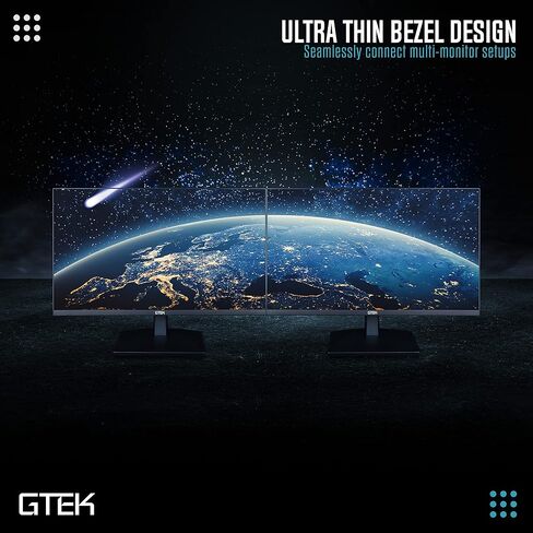 شاشة كمبيوتر 24 بوصة 75 هرتز بدون إطار، شاشة LED FHD 1080 بكسل، شاشة LCD احترافية للأعمال المكتبية، HDMI VGA، معدل التحديث، قابلة للتركيب VESA - F2407V-D03 in Kuwait