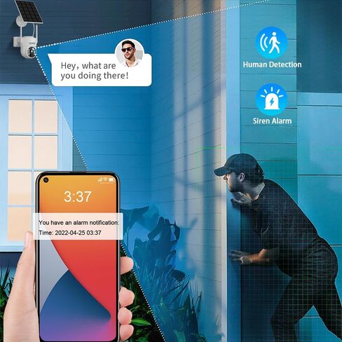 [خالية من الأسلاك الحقيقية] كاميرا أمان SANSCO WiFi تعمل بالبطارية الشمسية، كاميرا تكبير لاسلكية داخلية وخارجية واي فاي مع لوحة شمسية، رؤية ليلية، صوت ثنائي الاتجاه in Saudi Arabia