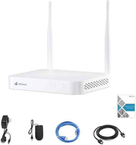 نظام أمان Kittyhok 10CH لاسلكي NVR مع موجه واي فاي مزدوج، واي فاي طويل المدى، مكبر صوت مدمج، تسجيل الحركة والتنبيهات، يدعم ما يصل إلى 6 تيرابايت HDD in Kuwait