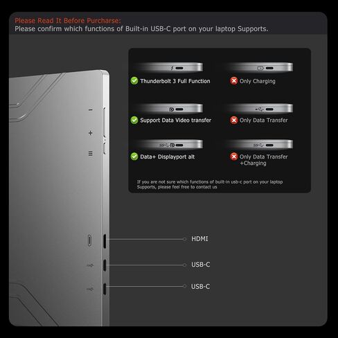 L LIMINK S19 Portable Triple Monitor for 15-17 Inches Laptops | 14" FHD 1080P IPS Dual Screens Extender with Kickstand | 72% NTSC | HDR | Compatible with Mac, Windows | Powered by USB-C & HDMI in Saudi Arabia