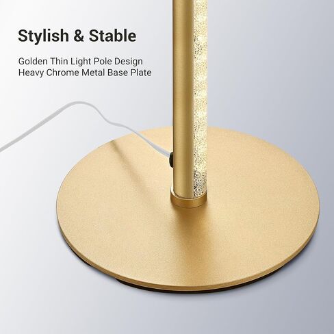 EDISHINE RGBW LED مصباح أرضي للزاوية مع جهاز تحكم عن بعد، 57.5 بوصة الحد الأدنى من ضوء الجو الخافت، مصباح أنيق حديث نحيف، إضاءة طويلة لغرفة المعيشة وغرفة النوم والمكتب (ذهبي) in Saudi Arabia