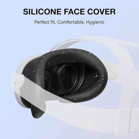حزام رأس Comfort Elite لسماعات Meta Quest 3، وغطاء وسادة وجه من السيليكون وغطاء VR Shell، ومجموعة ملحقات غطاء مقابض التحكم لـ Oculus Quest 3 in Kuwait