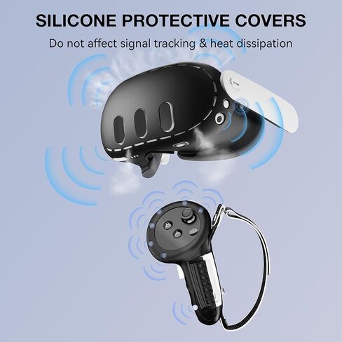 حزام رأس Comfort Elite لسماعات Meta Quest 3، وغطاء وسادة وجه من السيليكون وغطاء VR Shell، ومجموعة ملحقات غطاء مقابض التحكم لـ Oculus Quest 3 in Kuwait