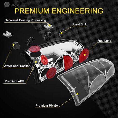 مصابيح خلفية TangMiGe متوافقة مع مصابيح Chevy Silverado 1500 2500 3500 1999-2006، شيفروليه 2007 مع جسم كلاسيكي، GMC Sierra 1500 2500 3500 1999-2002، بدون مصابيح (عدسات سوداء/دخانية) in Kuwait