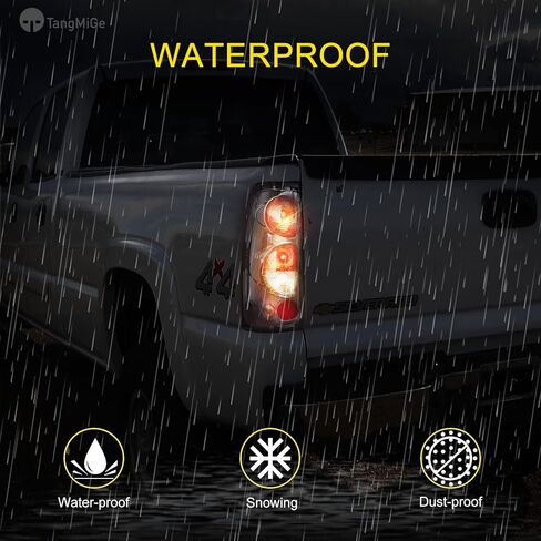 مصابيح خلفية TangMiGe متوافقة مع مصابيح Chevy Silverado 1500 2500 3500 1999-2006، شيفروليه 2007 مع جسم كلاسيكي، GMC Sierra 1500 2500 3500 1999-2002، بدون مصابيح (عدسات سوداء/دخانية) in Kuwait