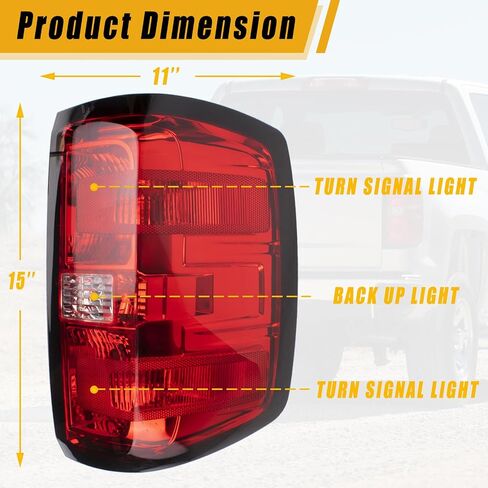 Tail Light Compatible With 2014-2015 Chevy Silverado 1500 2500HD 3500HD, GMC Sierra 3500 HD Driver and Passenger Side Rear Light Brake Lamps in Saudi Arabia