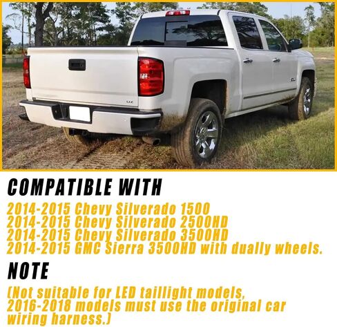 Tail Light Compatible With 2014-2015 Chevy Silverado 1500 2500HD 3500HD, GMC Sierra 3500 HD Driver and Passenger Side Rear Light Brake Lamps in Saudi Arabia