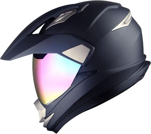 1Storm Dual Sport Helmet Motorcycle Full Face Motocross Off Road Bike Matt Black in Saudi Arabia