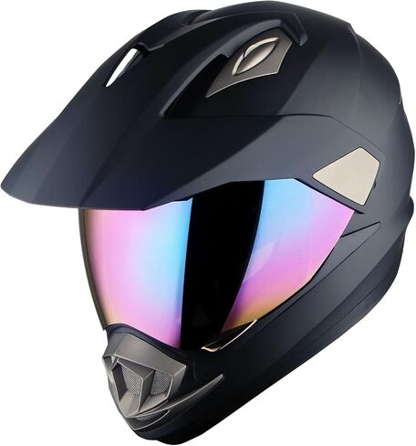 1Storm Dual Sport Helmet Motorcycle Full Face Motocross Off Road Bike Matt Black in Saudi Arabia