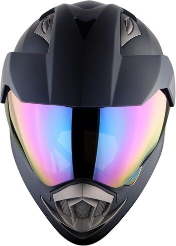 1Storm Dual Sport Helmet Motorcycle Full Face Motocross Off Road Bike Matt Black in Saudi Arabia