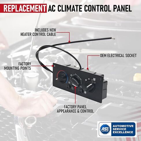Replacement HVAC A/C Heater Control and Blower Motor Switch - Compatible with Jeep - 1999-2004 Wrangler TJ - Replaces 55037473AB, 55037473AA, 55037612AA, HS-373 - AC Climate Heater Panel Selector Unit in Saudi Arabia