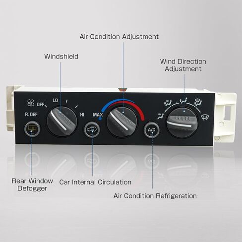 لوحة التحكم في المناخ لسخان مكيف الهواء مع مفتاح مزيل الضباب للنافذة الخلفية متوافق مع كاديلاك إسكاليد 1999-2000 شيفروليه سوبربان 1500/2500/تاهو 1996-2000 جي إم سي يوكون 1996-2000 in Kuwait