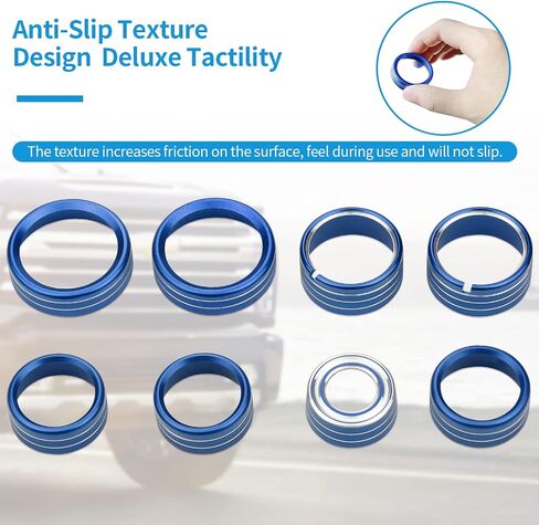 Compatible with Silverado Radio AC Knobs Air Conditioner Switch Button for 2014-2018 Chevy Silverado, Aluminum Alloy, Red 8pcs in Kuwait