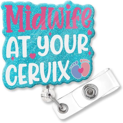 ZBBFSSCB Correctional Nurse Funny Glitter Badge Scroll Retractable, Cute Badge Holder for Doctor, Christmas Birthday Graduation Gift in Saudi Arabia