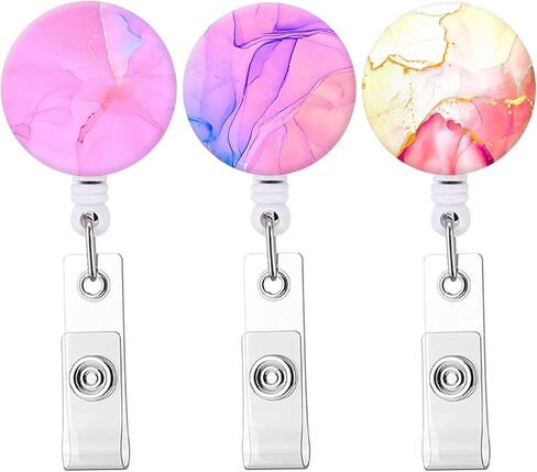 حامل شارة قابل للسحب، مشبك شارة ممرضة لطيف، مشبك شارة لاسم الممرضة، مشبك شارة مزخرف على حاملات بطاقات الهوية (3 عبوات من الزهور) in Kuwait