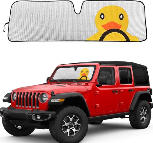 مظلة للزجاج الأمامي لسيارة جيب رانجلر، مظلة للشمس للنافذة لسيارة جيب رانجلر JK JKU JL JLU JT 1997-2023، واقي شمسي على شكل بطة مضحكة للزجاج الأمامي in Kuwait