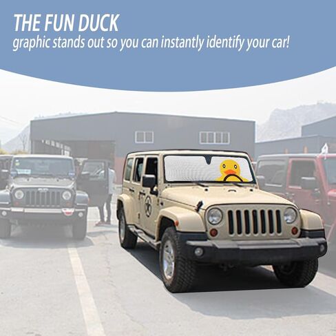 مظلة للزجاج الأمامي لسيارة جيب رانجلر، مظلة للشمس للنافذة لسيارة جيب رانجلر JK JKU JL JLU JT 1997-2023، واقي شمسي على شكل بطة مضحكة للزجاج الأمامي in Kuwait