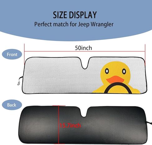 مظلة للزجاج الأمامي لسيارة جيب رانجلر، مظلة للشمس للنافذة لسيارة جيب رانجلر JK JKU JL JLU JT 1997-2023، واقي شمسي على شكل بطة مضحكة للزجاج الأمامي in Kuwait