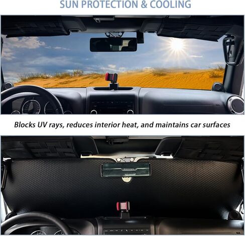 مظلة للزجاج الأمامي لسيارة جيب رانجلر، مظلة للشمس للنافذة لسيارة جيب رانجلر JK JKU JL JLU JT 1997-2023، واقي شمسي على شكل بطة مضحكة للزجاج الأمامي in Kuwait