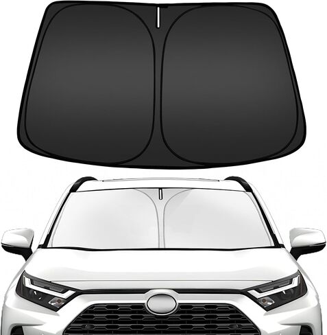 مظلة شمسية للزجاج الأمامي لسيارة Toyota RAV4 2019-2024، واقي شمسي للنافذة الأمامية قابل للطي مناسب حسب الطلب، يحجب الأشعة فوق البنفسجية للحفاظ على برودة سيارتك in Kuwait