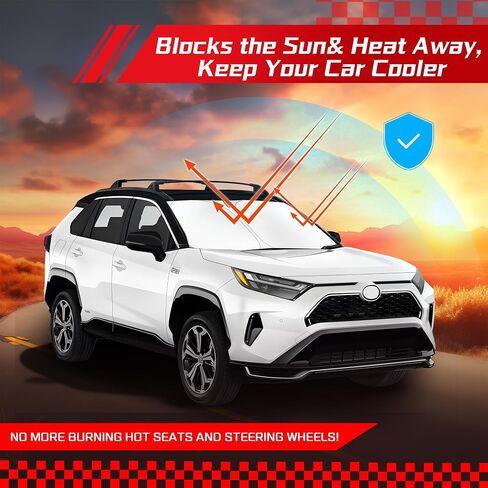مظلة شمسية للزجاج الأمامي لسيارة Toyota RAV4 2019-2024، واقي شمسي للنافذة الأمامية قابل للطي مناسب حسب الطلب، يحجب الأشعة فوق البنفسجية للحفاظ على برودة سيارتك in Kuwait