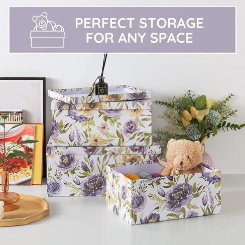 Soul & Lane Butterflies in Flight Photo Storage Boxes (Set of 3): Nesting Boxes with Lids, Floral Decorative Cardboard Containers, Paperboard Picture Storage for Photos, Nature Decor Cartons in Saudi Arabia