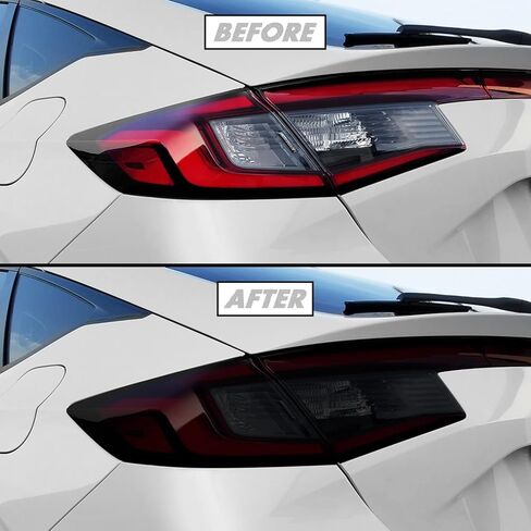 لون دخان الفينيل المقطوع مسبقًا من SlickMod لسيارة Honda Civic Hatchback 2022-2023 (3. إشارة الانعطاف والعكس، 20% دخان داكن) in Kuwait